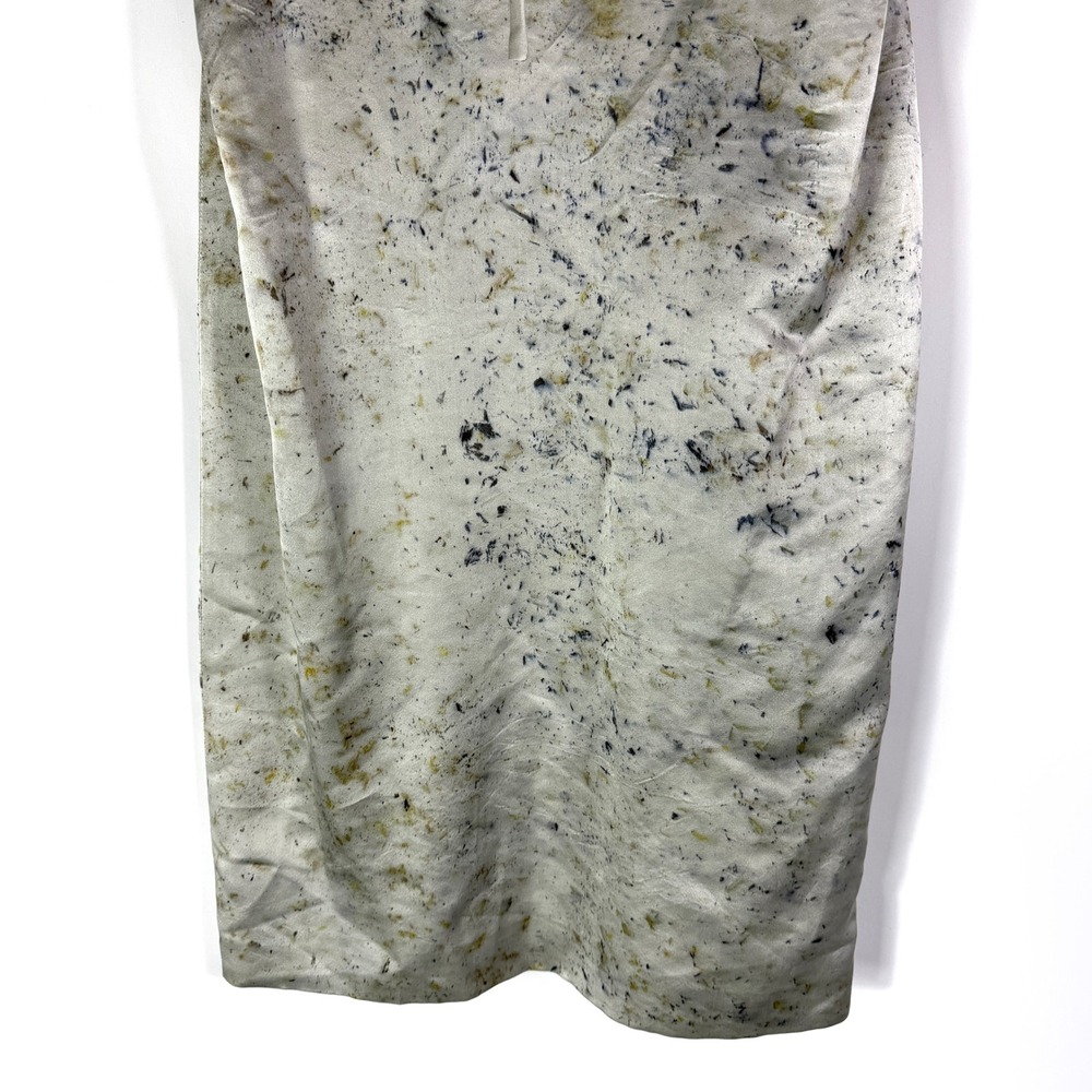Rachel Comey Slick Dress Strapless Silk Midi Grey‎ Satin Abstract Print Sz 6 - Picture 5 of 9